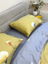 Комплект постільної білизни Ecotton двоспальний 180х215 см гірчичний Кульбаби (21211АВ) (23752) - мініатюра 3