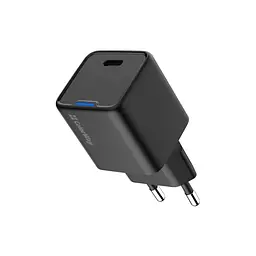 Зарядний пристрій ColorWay GaN Mini 25 Вт порт PD PPS USB-C чорний (CW-CHS052PD-BK)