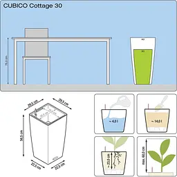 Вазон Lechuza Cubico Cottage 30 граніт (15222) - мініатюра 5