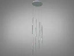 Люстра стельова LED Diasha 3007/8HR Вишукана, 24W, хром, 8 ламп, сучасний стиль для коридору, вітальні - мініатюра 2