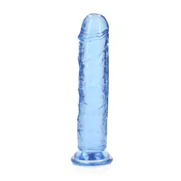 Фалоімітатор RealRock Crystal Clear Realistic Dildo 7'' 20 см блакитний - мініатюра 7