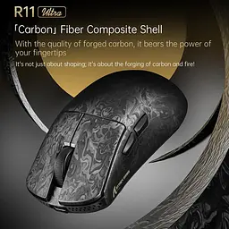 Бездротова миша ATTACK SHARK R11 ULTRA 42000 DPI, PAW3950 MAX, Carbon Fiber, 8K,Чорна - мініатюра 3