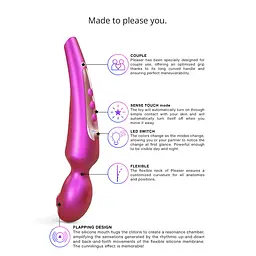 Стимулятор для клітора Love To Love Pleaser Iridescent Berry, ефект постукування, 5 режимів - мініатюра 3