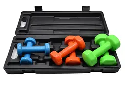 Набір гантелей в кейсі 6 кг PowerPlay 4103 Fitness Dumbells 2 шт *0,5 кг, 2 шт*1 кг, 2 шт*1,5 кг (PP_4103_6kg) - мініатюра 3