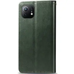 Шкіряний чохол-книжка GETMAN Gallant (PU) для Xiaomi Mi 11 Зелений - мініатюра 4