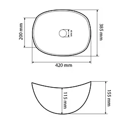Умивальник VBI Ronta black glossy накладний VBI-017301, Чорний - мініатюра 5