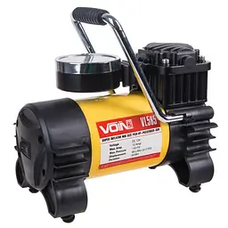 Автомобільний компресор VOIN 150psi 15A 40л прикурювач перехідник на клеми (VL-585) - мініатюра 9