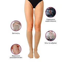 Гольфи компресійні медичні 2 клас стандартні бежевий Vitamed 9211 закритий носок (9211/4 БС-2365) - мініатюра 5
