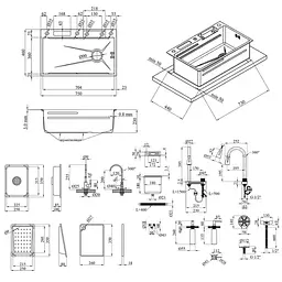 Кухонна мийка Kroner KRP KRP Schwarze - SET7545NB PVD (3.0/0.8 мм) (CV033805) - мініатюра 17