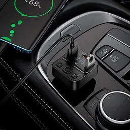 Автомобільний адаптер HOCO Delta car BT FM transmitter E87 2USB/1Type-C, 35W/3A, PD/QC - мініатюра 2