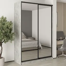 Шафа-купе дводверна MebelStar Стандарт BG 2 Дзеркала 160x45x240 см Бетон (MBS-10297)