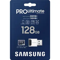 Карта пам'яті Samsung microSDXC PRO Ultimate 128GB Class 10 UHS-I U3 V30 A2 + USB Reader (MB-MY128SB/WW) [145484] - мініатюра 6