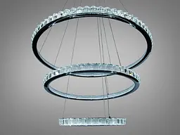 LED люстра кільця Diasha 66081/800+600+400CH хром 77 см 185W з пультом 20-30 кв.м. - мініатюра 2