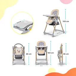Стільчик для годування Kinderkraft Lastree Beige Wood бежевий (00-00304465) - мініатюра 12