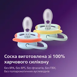 Уцінка. Пустушка Philips Avent Ultra Air 0-6 міс. 2 шт. (SCF087/02)  - мініатюра 2