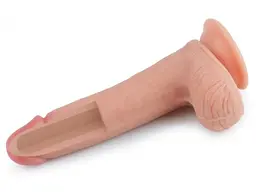 Фалоімітатор - Dual-Layered Silicone Cock 8" Flesh #2 - мініатюра 2
