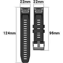 Ремінець DK CDK для Garmin Fenix E 47mm Silicone Sport Band Classic 2 шт. (015189) (black) - мініатюра 3