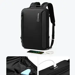 Рюкзак міський Ozuko 9490S 9л з відділенням для ноутбука до 15,6" Black (16211) - мініатюра 7