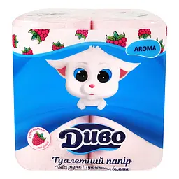 Туалетний папір Диво Aroma Малина, двошаровий, 4 рулони - мініатюра 2