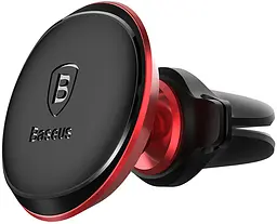 Автотримач Baseus Magnetic Air Vent Car Mount Holder with cable clip Red - мініатюра 2