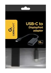 Перехідник Cablexpert USB3.1 Type C - DisplayPort, 0.15 м, Black (A-CM-DPF-01) - мініатюра 2