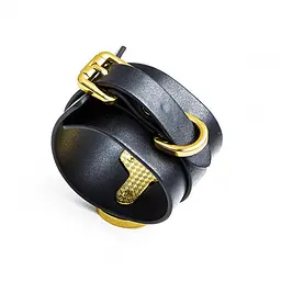 Наручники Upko Handcuffs італійська шкіра, чорні, розмір L - мініатюра 4