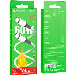 Дата кабель Borofone BX83 Famous PD60W Type-C to Type-C (1m) White - мініатюра 4