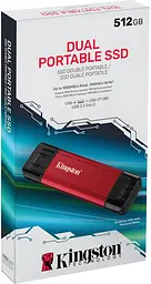 Портативний SSD Kingston 512GB USB 3.2 Gen 2 Dual USB-A R1050/W950MB/s - мініатюра 4