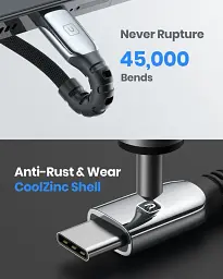 Кабель USB C із захистом від розривів INIU D7C (6,6 футів, 2 шт. в упаковці) - мініатюра 4