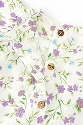 Пісочник з мусліну для дівчинки на ґудзиках Violet flowers з пов'язкою - мініатюра 2