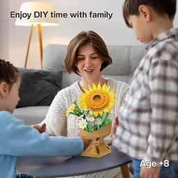 Тривимірна головоломка-конструктор Cubic Fun Flower Bouquet Sunflower Букет квітів Соняшник (W3303h) - мініатюра 5