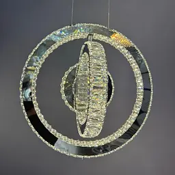 Люстра кільця Linisoln 7960-50*40*30 метал, кришталь, LED, 70 Вт, висота 120 см, ширина 50*40*30 см - мініатюра 2
