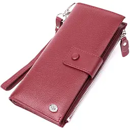 Вертикальний жіночий гаманець-клатч із натуральної шкіри ST Leather 22535 бордовий - мініатюра 5