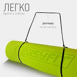 Килимок для йоги та фітнесу EasyFit TPE+TC 6 мм двошаровий лимонний-сірий - мініатюра 6