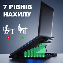Підставка для ноутбука UFT P3S22 охолоджувальна 2 USB 2 вентилятори біла  - мініатюра 2