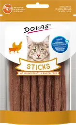 Ласощі для котів Dokas Sticks з курячою грудкою та яловичою печінкою