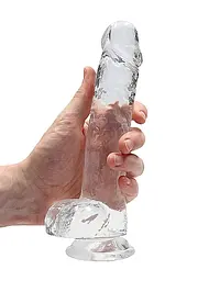 Фалоімітатор Realrock Dildo прозорий 21см - мініатюра 6