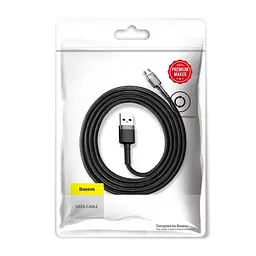 USB кабель Baseus Cafule for Micro 2.4A/1m сірий-чорний CAMKLF-BG1 - мініатюра 2