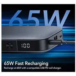 Портативна батарея ZMI PowerPack No.20 LCD 25000 mAh 210W QC3.0 QB826G Grey - мініатюра 4