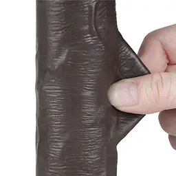 Фалоімітатор із присоскою Lovetoy Sliding-skin Dong 20 см чорний - мініатюра 8