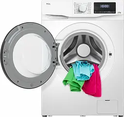 Пральна машина TCL з фронтальним завантаженням FF0914WD0, 9кг, 1400 об/хв, A+++, інверторний двигун, 56 см, дисплей, білий (FF0914WD0) - мініатюра 3