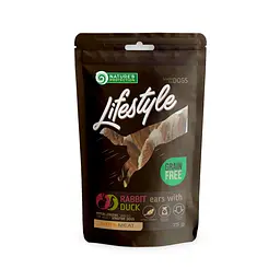Ласощі для собак Nature's Protection Lifestyle snacks for dogs, rabbit ears duck кролячі вуха з качкою, 75 г