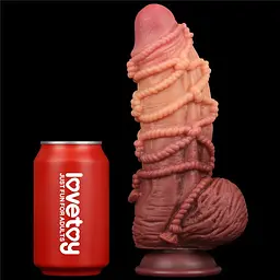 Фалоiмiтатор значного розмiру 9.5 DUAL LAYERED PLATINUM SILICONE LOVETOYS 66-LV411071 100426 - мініатюра 4