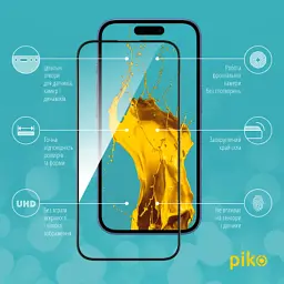 Скло захисне Piko Full Glue Apple iPhone 16 Plus Black (1283126593390) - мініатюра 2