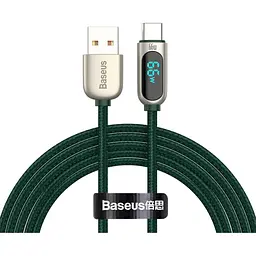 Кабель Baseus Display Fast Charging Cable USB to Type-C 66W 2m CASX020106 Green