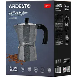Гейзерна кавоварка Ardesto Gemini Molise, 9 чашок, сіра (AR0809AGS) - мініатюра 8