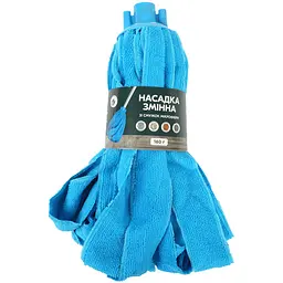 Змінна насадка для швабри Eco Fabric моп зі смужок мікрофібри 160 г блакитна (EF-0160-MB) - мініатюра 4