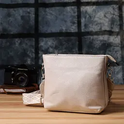 Повсякденна плечова сумка з натуральної шкіри Vintage 22915 біла - мініатюра 9