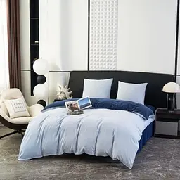 Постільна білизна L&M Home Textiles двоспальне ліжко з вареної бавовни не вимагає прасування 100% бавовна 180х220см Блакитний