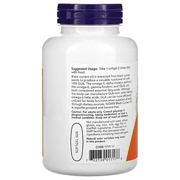Жирні кислоти NOW Black Currant Oil 1000 mg, 100 капсул - мініатюра 3